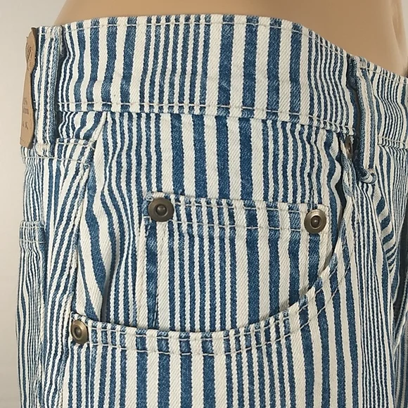 Northcrest Jean Co High Rise stripey rolled cuff shorts Size 12 SHOPKO Vintage - Picture 4 of 17